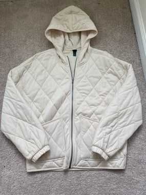 Cream quilted coat